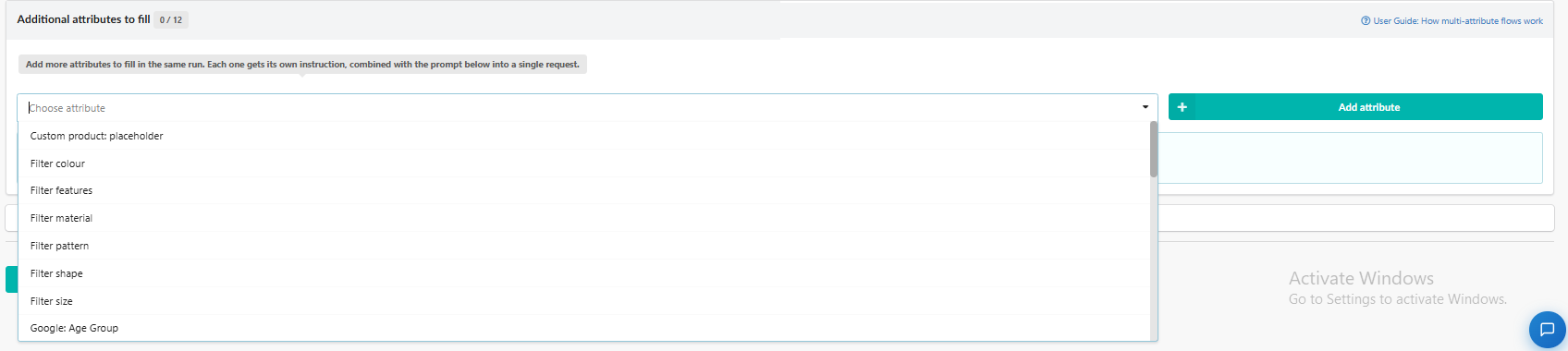 Scelta di un attributo aggiuntivo