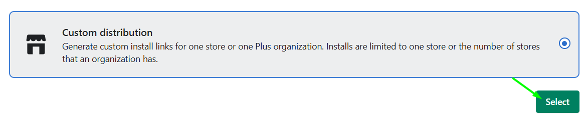 Custom distribution selezionata
