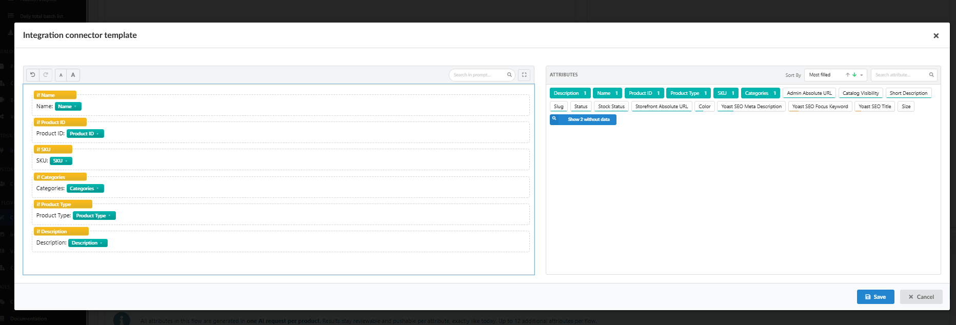 Integration connector template met attributen