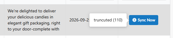 Motivo suspeito exibido ao lado de Sync Now